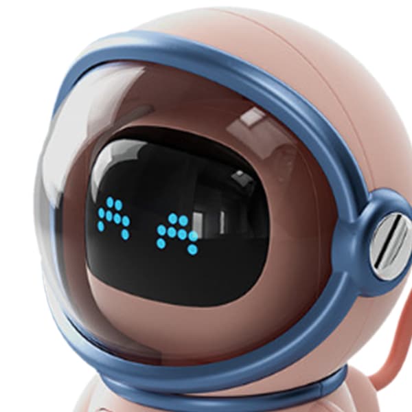 Pink Astronaut AI Voice Controlled Bluetooth Speaker with Clock and Night Light, Birthday Gift for Kids