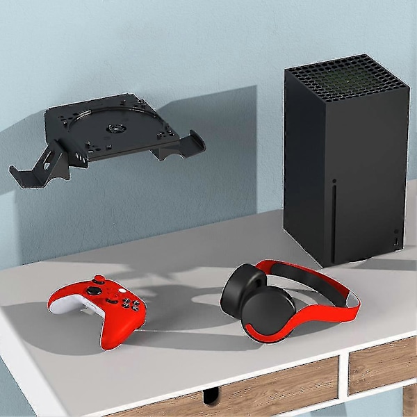 Väggfäste för spelkonsol Kompatibel med Xbox Series X, Metallförvaringshållare Hyllställ