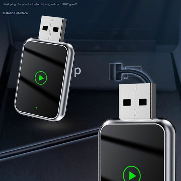 AIZEO Trådløs CarPlay Adapter Trådløs Plug and Play kun til IPHONE IOS (INFO9j