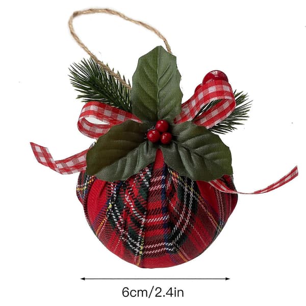 6cm Julekule i skotsk stoffpose stoffkule julepose stoffkule julepynt stoffkule julepynt/fyll - skum, utseende