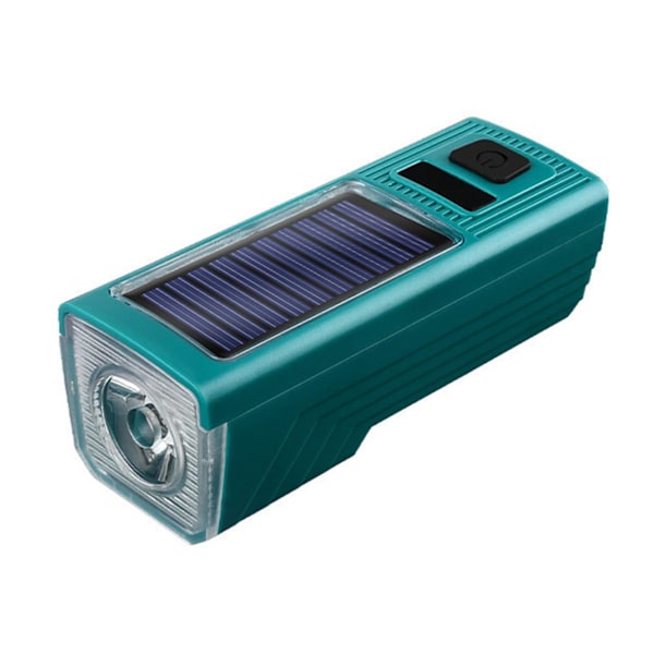 Cykellys Solcelledrevet USB Genopladelig 4-Modes Forlygte & Klokke Til Cykling