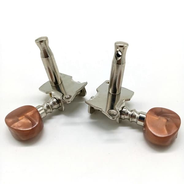 2R2L Metall Ukulele Locking String Tuner Gitarr Stämskruv Maskinhuvud med Bruna Huvudpinnar för Ukulele Gitarr Del