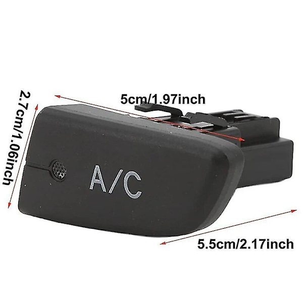 Luftkonditionering AC-strömbrytare tryckknapp med lock 6554KX Konditioneringsströmbrytare knapp passar för Citroen C1 Peugeot 107 Toyota Aygo MK1