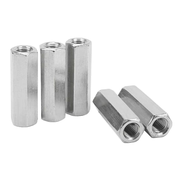 Højkvalitets 5 stk. M12*1.75-19-L60mm 304 rustfrit stål sekskantet forbindelse