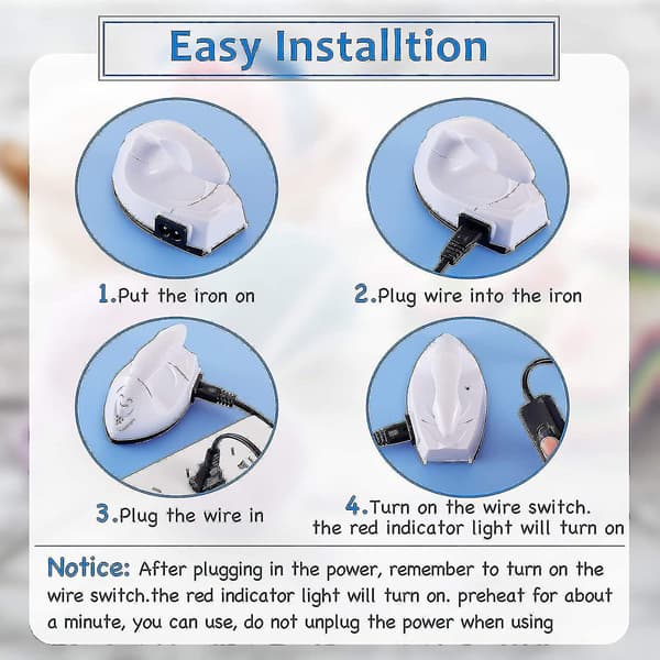 Mini Craft Iron Mini Heat Press Mini Iron Portable Handheld Heat Press Small Iron With Charging Base