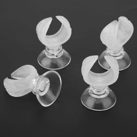 Sæt med 4 akvariesugekopper, luftrørsstøtte med clips til 15-24 mm akvarieluftrør
