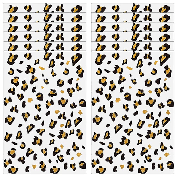 12 Ark Leopardmönster Tillfälliga Tatueringar Tillfälliga Whiskertatueringar Bruna Leopardstickers Gyllene Tillfälliga Tatueringar Cheetah