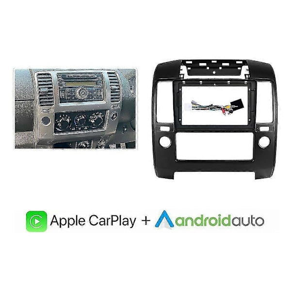 Bil DVD Ramme Audio Tilpasningsadapter Instrumentbræt Trim Sæt Fascia Panel 9 Tommer til Navara D40 05-14 2 Din R