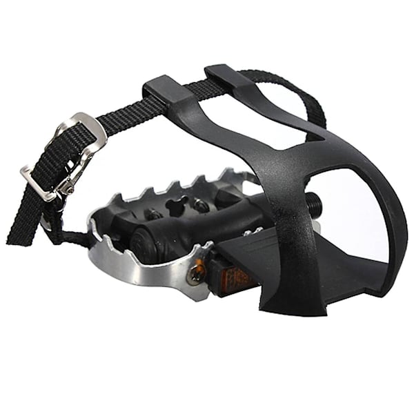 2 st Alu Cykel Mountainbike Loop Pedal Pedal Hook med Korgrem + Pedaler