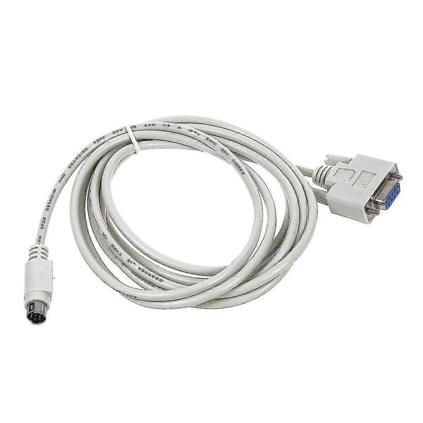 Db9p till 8p Mini Din RS232 Nedladdningskabel Vit 2,5m för PLC DVP-EH