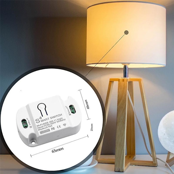 Tuya Wifi Smart Switch 10A Trådlös Timer Smart Home LED-ljus Smart Life APP Röststyrningsautomationsmodul