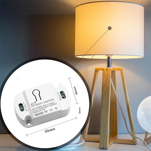 Tuya Wifi Smart Switch 10A Trådløs Timer Smart Home LED Lys Smart Life APP Stemmestyring Automatisering Modul