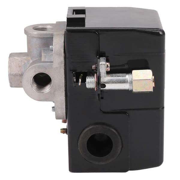 Tryckströmbrytare Luftkompressor 140-175 PSI 4 Port Kraftig 26 AMP Svart