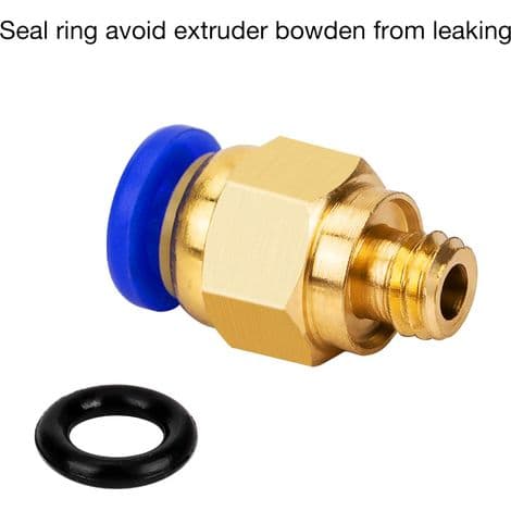 Lige pneumatisk fitting til trykluft, M6 gevind, plug-in forbindelse til 3D-printerstik, PTFE-slange, 4 mm, 10 stk., PC4-M6