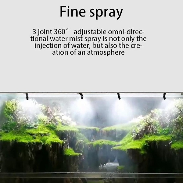 Dimma Mist Sprinkler Regnskog Tank 360 Justerbart Akvarium Vattenlevande Husdjurs Kylsystem