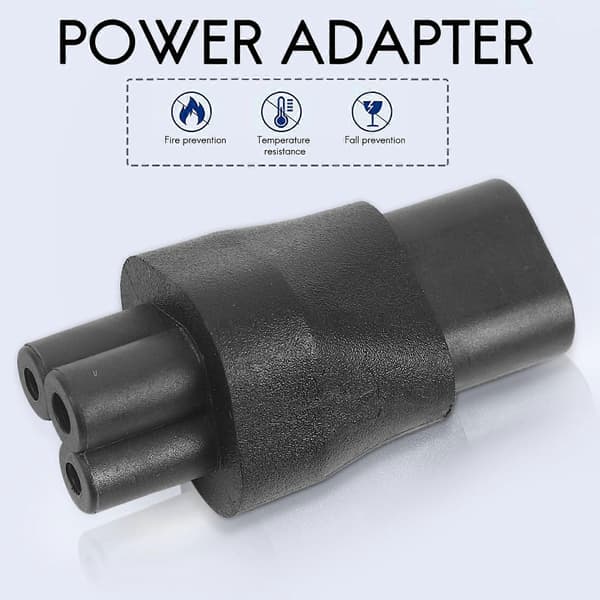IEC 320 C5 3-polet Hun til C8 2-polet Han Stikkonverter Strømforsyningsadapter