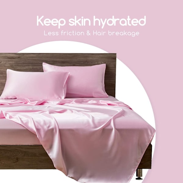 Siden Satin Örngott 2-pack (utan fyllning) - Perfekt Rosa Pink 50X66cm