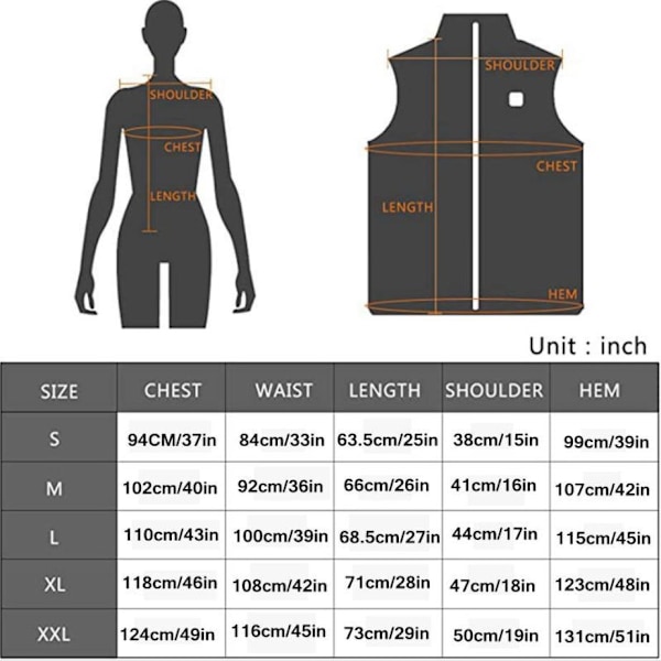 Damväst med värme, USB-uppvärmd västjacka - Perfekt svart black M