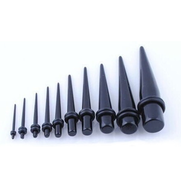 Tapers Expanders Stretchers Plug Tunnel Svart Akrylkött Taper 8mm