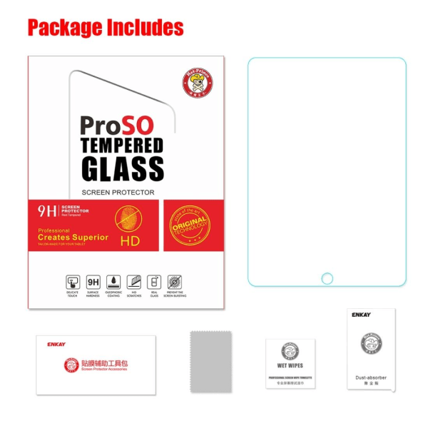 Enkay Skärmskydd för iPad 10.2 (2019/2020/2021) av härdat glas