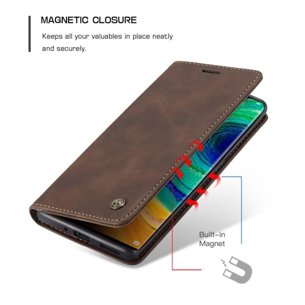 CaseMe Plånboksfodral med kortplats för Huawei Mate 30 Pro Brun