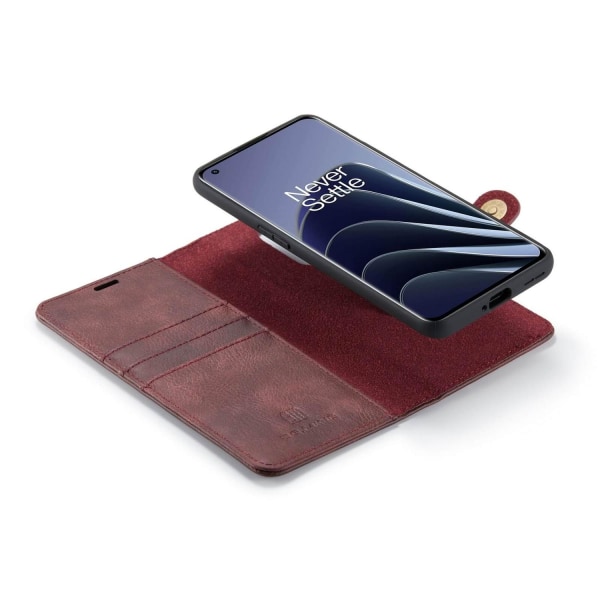 DG.MING Plånboksfodral med magnetskal för OnePlus 10 Pro Röd