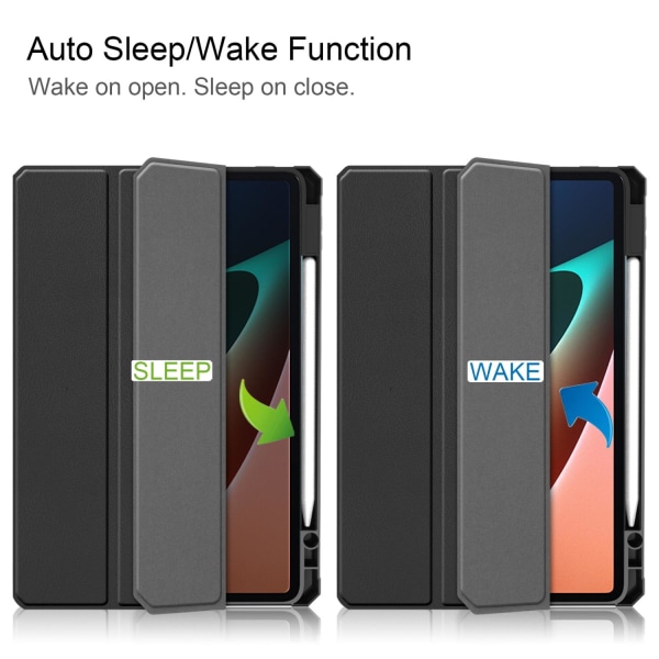 Fodral för Xiaomi Pad 5/5 Pro Sleep/ Wake-up funktion svart Svart