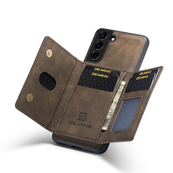 DG.MING 2 i 1 Vikbar plånbok & magnetiskt skal för Samsung Galax Kaffe Kaffe