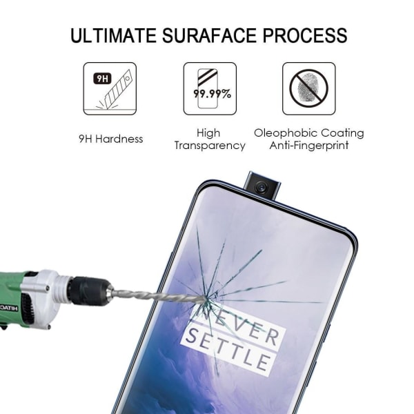 Heltäckande 2,5D Skärmskydd 9H för OnePlus 7 Pro - Svart ram