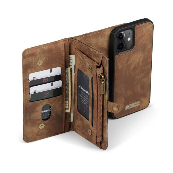 CaseMe Plånboksfodral med magnetskal för iPhone 12 Mini Brun