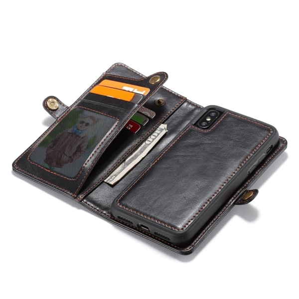 CaseMe Plånboksfodral med magnetskal för iPhone X Svart
