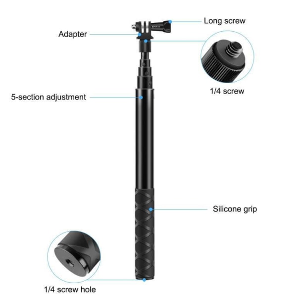 Puluz Selfiepinne 110cm för kamera/mobil/actionkamera