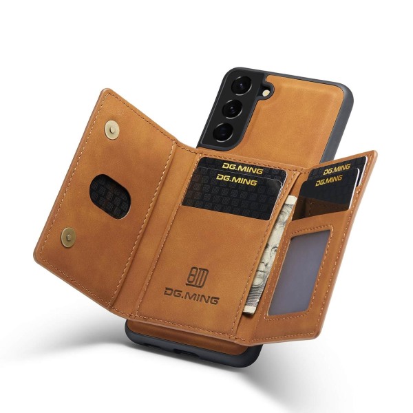 DG.MING 2 i 1 Vikbar plånbok & magnetiskt skal för Samsung Galax Brun