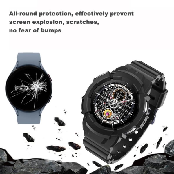 Armband & klockskydd för Galaxy Watch 5 Pro 45mm av silikon Vit Vit