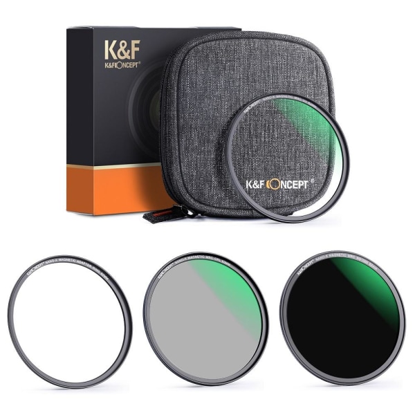 K&F Concept Magnetisk Filter-Kit ND1000 CPL UV & filterväska 58mm