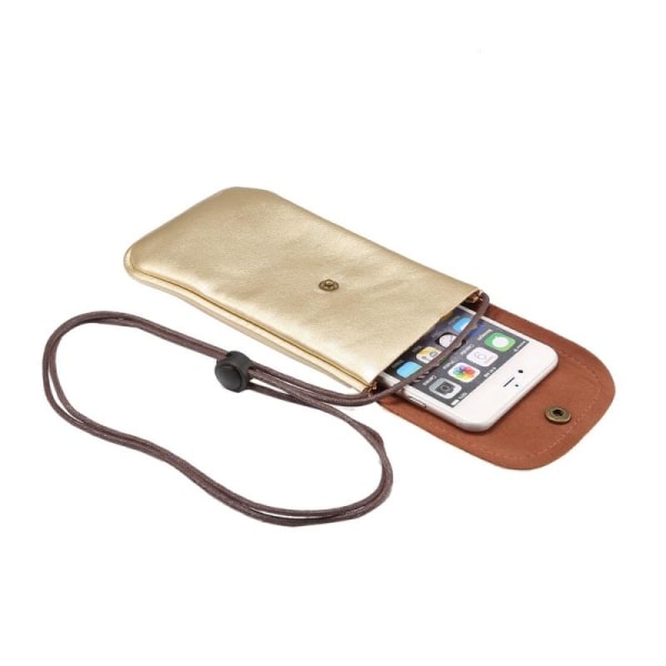 Stor mobilväska med kortplats Guldfärgad Guld
