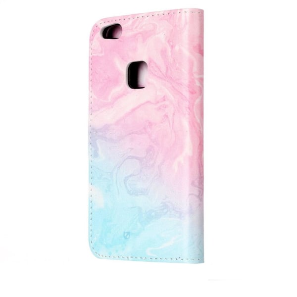 Plånboksfodral för Huawei P10 Lite - Marmormönster rosa & blå Multifärgad
