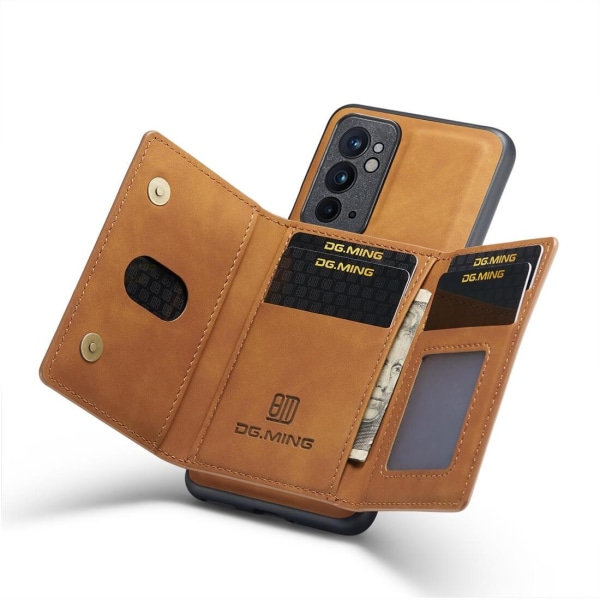 DG.MING 2 i 1 Vikbar plånbok & magnetiskt skal för OnePlus 9RT 5 Brun Brun