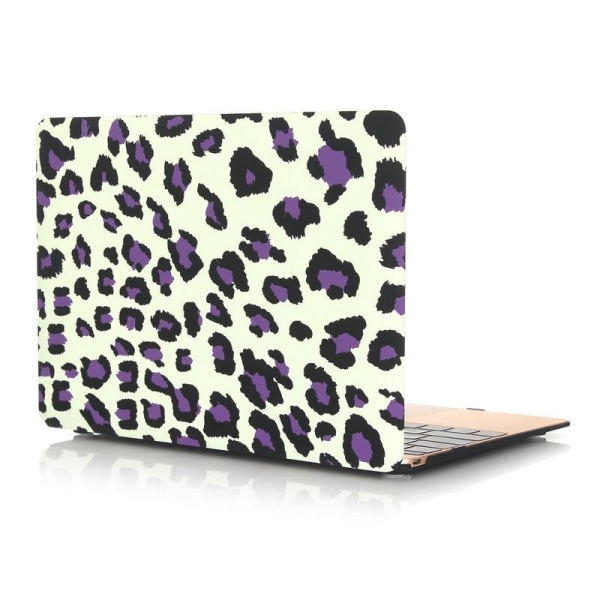 Skal för Macbook 12-tum - Leopardmönster vit & lila Vit &amp; Lila