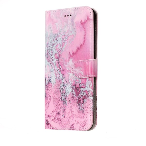 Plånboksfodral för Huawei P10 Lite - Rosa havsmönster Rosa+vit havsmönster
