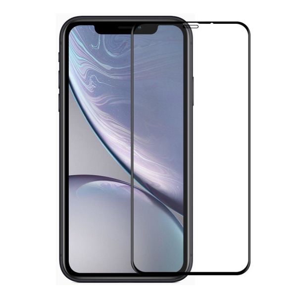 Skärmskydd med Svart ram för iPhone XR av härdat glas