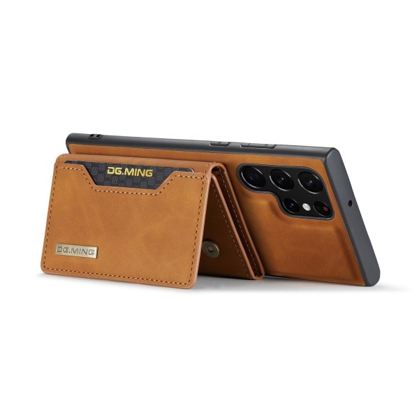 DG.MING 2 i 1 Vikbar plånbok & magnetiskt skal för Samsung Galax Brun Brun