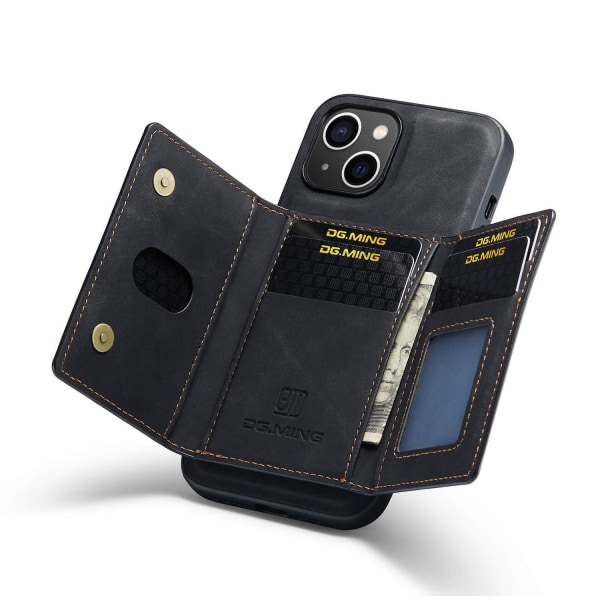 DG.MING 2 i 1 Vikbar plånbok & magnetiskt skal för iPhone 14 Svart Svart