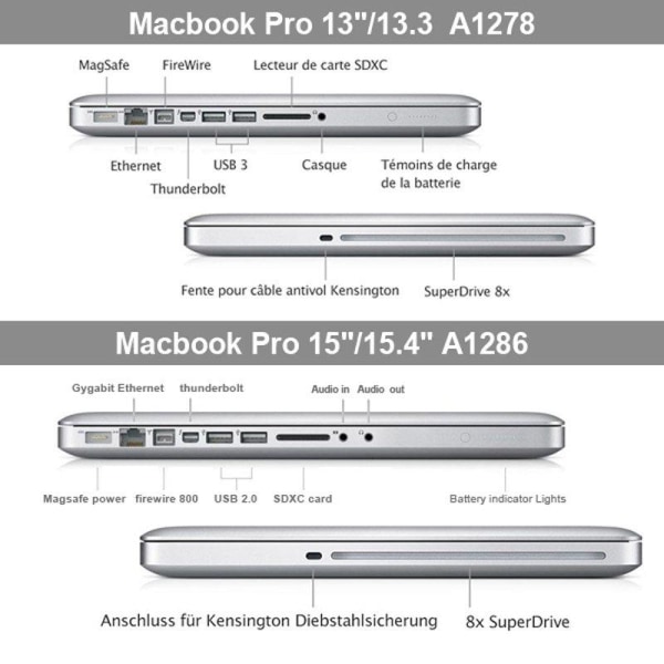 Skal för Macbook Pro 13.3-tum (A1278) - Blank Lila Lila