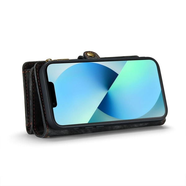 CaseMe Plånboksfodral med magnetskal för iPhone 13 Svart Svart