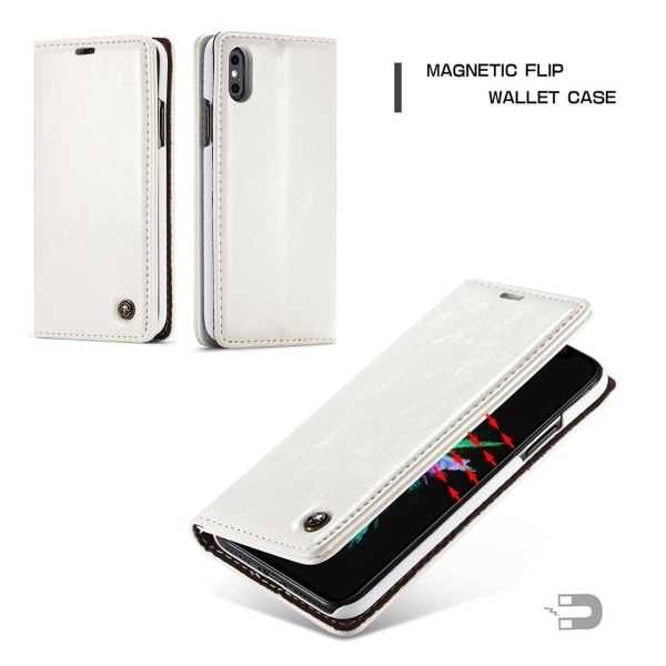 CaseMe Plånboksfodral med kortplats för iPhone X Vit-003 Vit