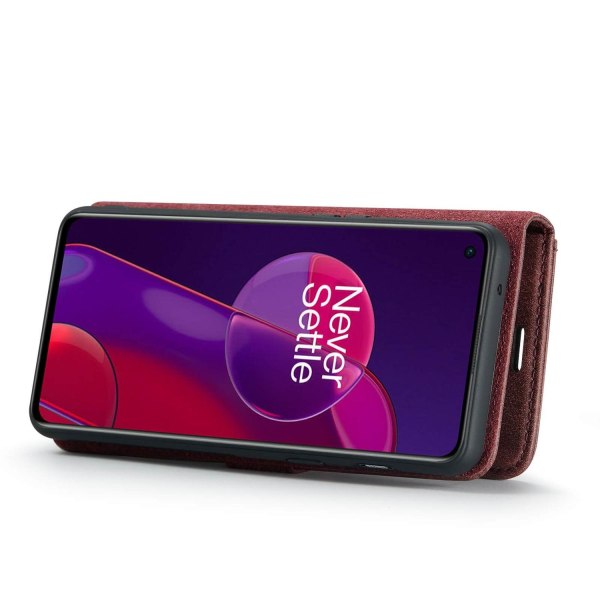 DG.MING Plånboksfodral med magnetskal för OnePlus 9RT 5G Vinröd