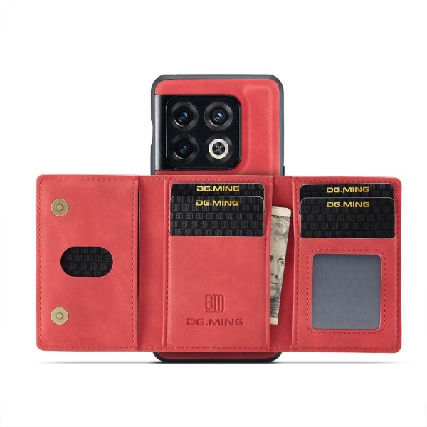 DG.MING 2 i 1 Vikbar plånbok & magnetiskt skal för OnePlus 10 Pr Röd Röd