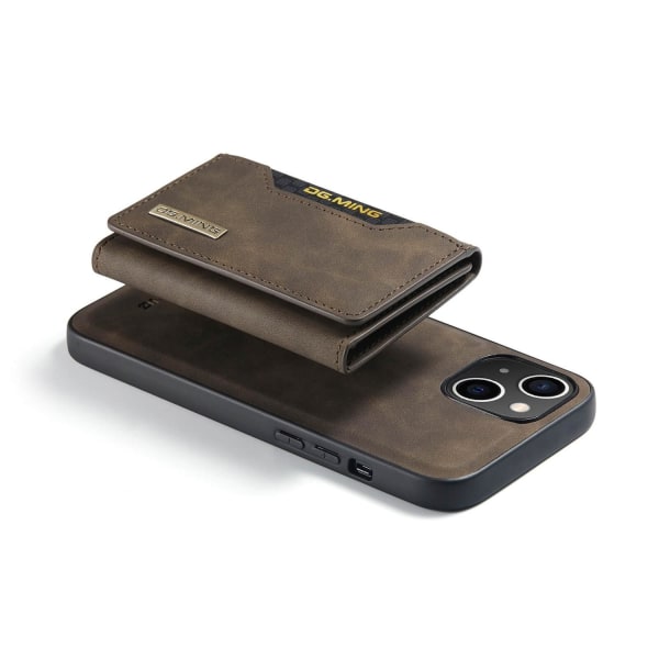 DG.MING 2 i 1 Vikbar plånbok & magnetiskt skal för iPhone 14 Kaffe