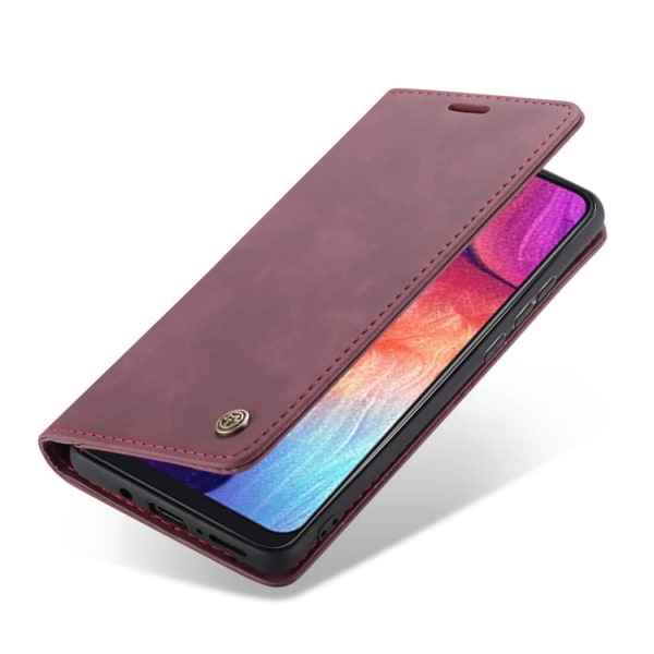 CaseMe Plånboksfodral med kortplats för Galaxy A50 Vinröd